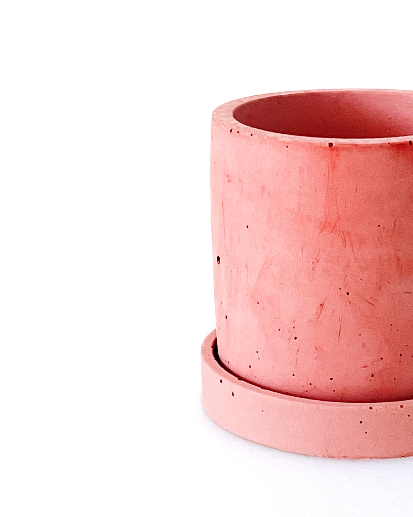 pink concrete pot